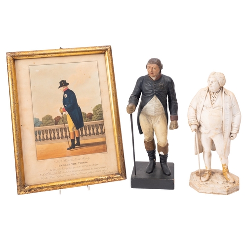 363 - Francis Hardenberg, (fl. late 18th /early 19th century); a painted plaster model of King George III,... 