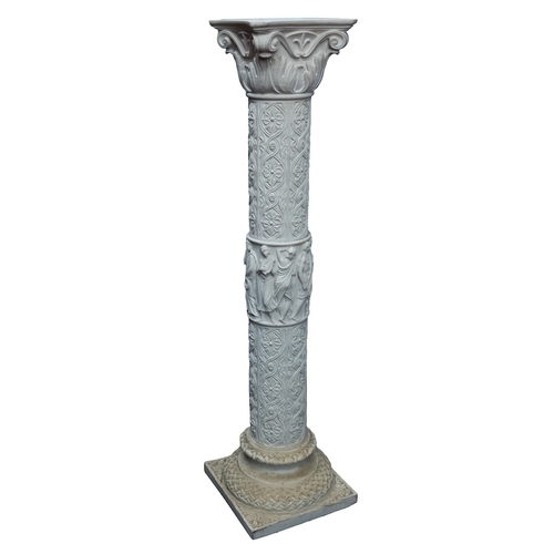 400 - A composition columnar pedestal in late Gothic taste, modern; with Composite capital, the shaft with... 