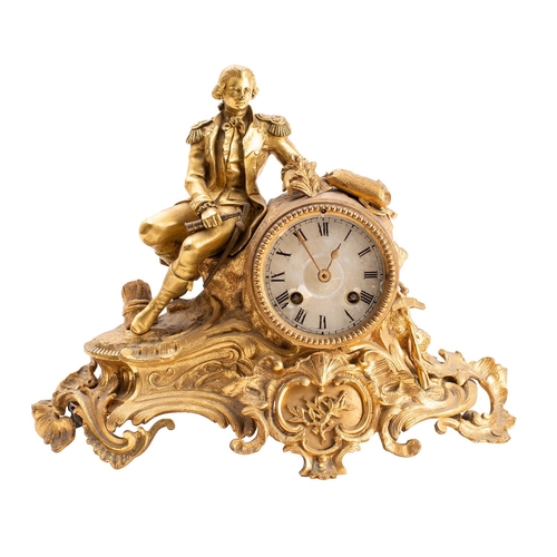 558 - Vincenti et Cie, paris, a gilt-metal mantel clock the eight-day duration movement striking the hours... 