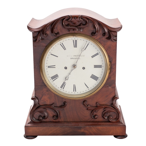 574 - Dell Brothers, Bristol a George IV mahogany bracket clock the eight-day duration, double-fusee, five... 