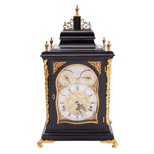 576 - F.R. & S., London an ebonised Georgian chiming bracket clock the eight-day duration, triple-fusee mo... 