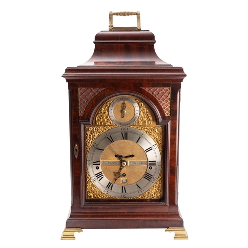 577 - J.C. Jennens, & Son, London a mahogany chiming bracket clock the eight-day duration, triple-fusee mo... 