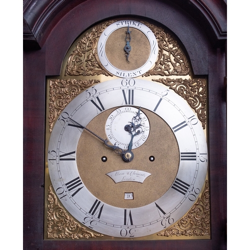 605 - Allam & Clements, London a mahogany longcase clock the eight-day duration, five-pillar movement stri... 