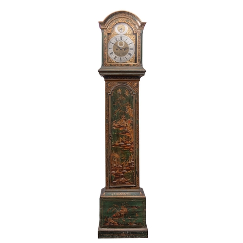 609 - Thomas Deykin, Worcester, a lunar lacquered longcase clock the eight-day duration, five-pillar movem... 