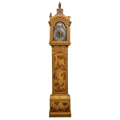 610 - Ben Todd, London a painted longcase clock the eight-day duration movement striking the hours on a be... 