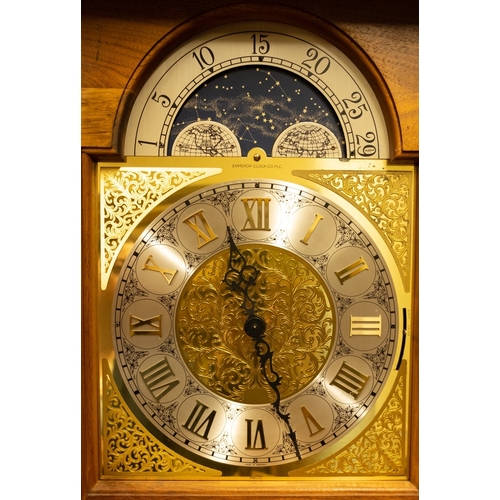 611 - Emperor Clock Co., Ascot a modern chiming moonphase longcase clock the eight-day duration movement c... 