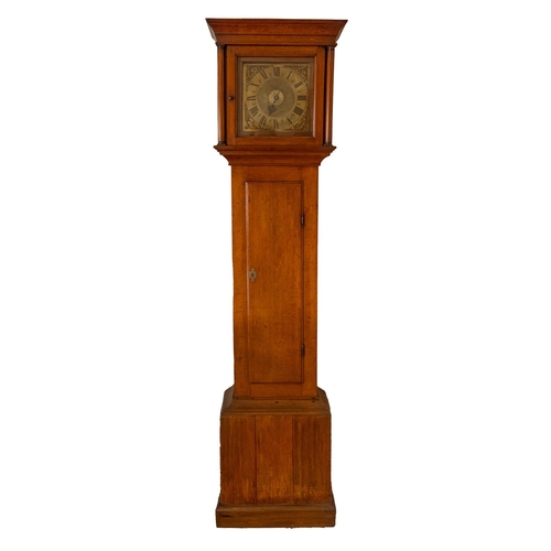 612 - Stephen Wilmshurst, Basingstoke, an oak longcase clock the thirty-hour iron and brass birdcage movem... 