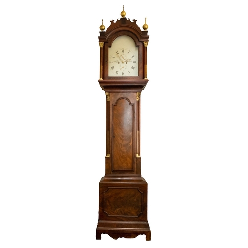 613 - Warren, Canterbury, a mahogany day longcase clock the eight-day duration movement striking the hours... 