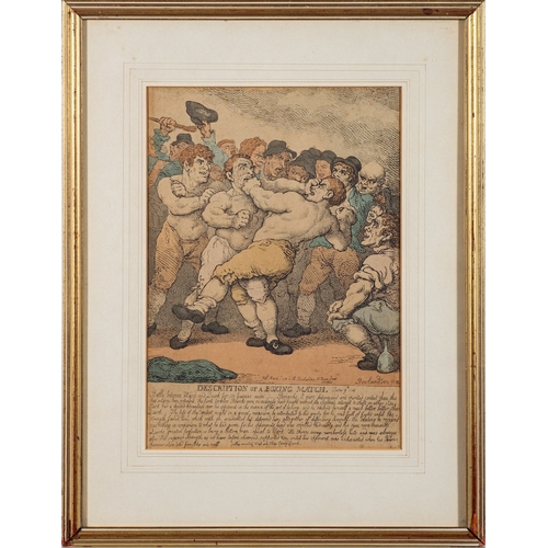 621 - Thomas Rowlandson (British,1757-1827) 'Description of a Boxing Match' Etching 33 x 23cm Published 18... 