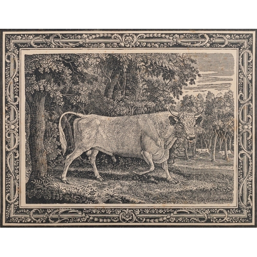 626 - After Thomas Bewick (British, 1753-1828) The Chillingham Bull Engraving 19 x 24.5cm Label 'Thomas Be... 