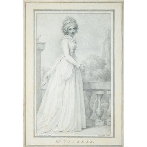 649 - After Richard Cosway (British, 1742-1821) Mrs Tickell Stipple engraving 27.5 x 19.5cm Together with ... 