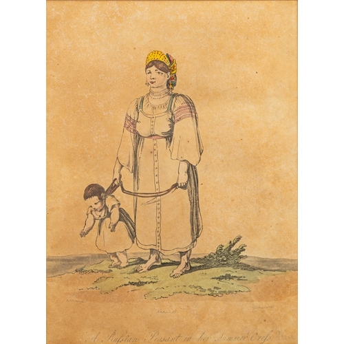 651 - After Robert Ker Porter (British, 1777-1842) A Russian Peasant in her Summer Dress, c.1820 Aquatint ... 