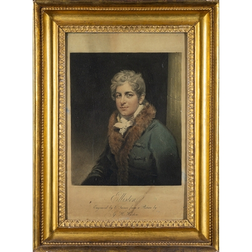 654 - C. Turner after George Harlow (British, 19th Century) Portrait of Robert William Elliston Coloured e... 