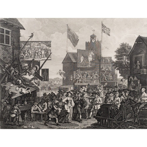 657 - After William Hogarth (British, 1697-1764) Southwark Fair, 1733 Cruelty in Perfection, 1751 The Rewa... 