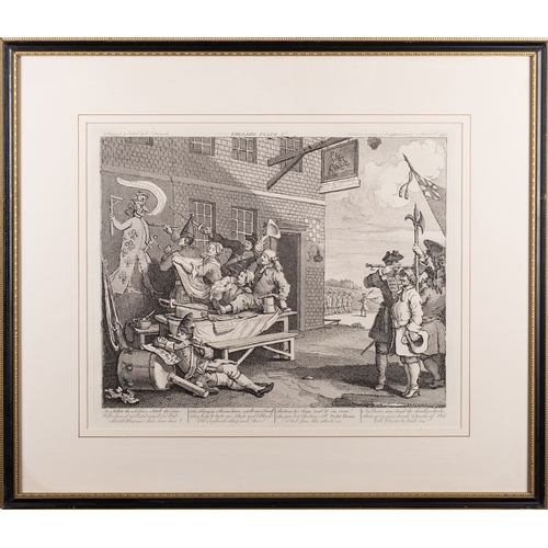 657 - After William Hogarth (British, 1697-1764) Southwark Fair, 1733 Cruelty in Perfection, 1751 The Rewa... 