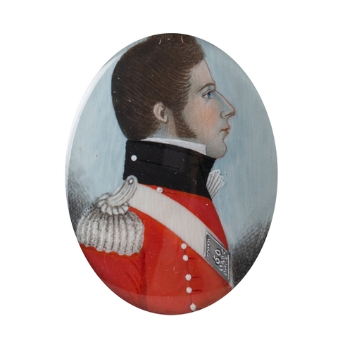 670 - British/Company School, 19th Century Portrait miniature of Lieutenant Frederick Samler in uniform Wa... 