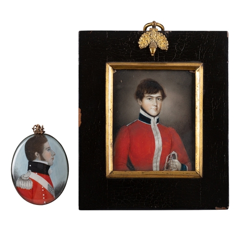 670 - British/Company School, 19th Century Portrait miniature of Lieutenant Frederick Samler in uniform Wa... 