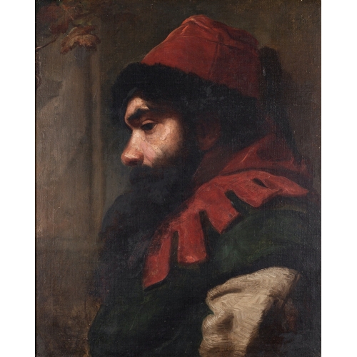 678 - Continental School, 19th Century A portrait of a bearded man possibly a Jester Oil on canvas 52 x 42... 