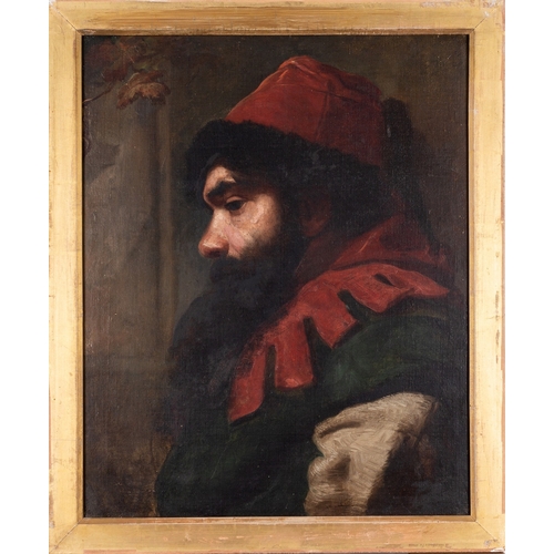 678 - Continental School, 19th Century A portrait of a bearded man possibly a Jester Oil on canvas 52 x 42... 