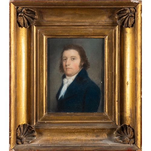 686 - British School, 19th Century Portrait of a gentleman holding a quill Pastel 30 x 24cm Together with ... 