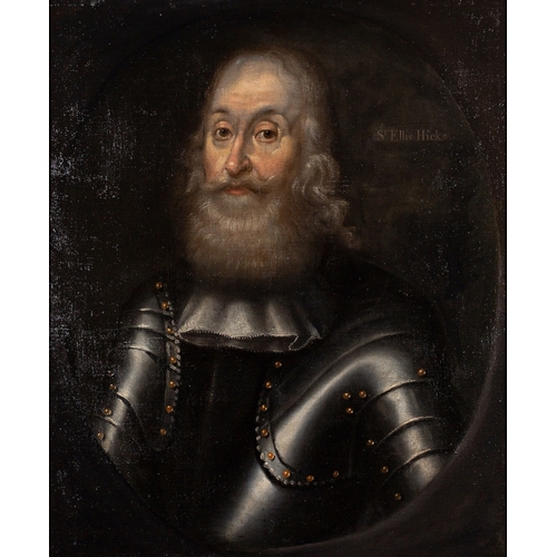 702 - British School, 17th Century Portrait of a man in armour, traditionally identified  as Sir Ellis Hic... 