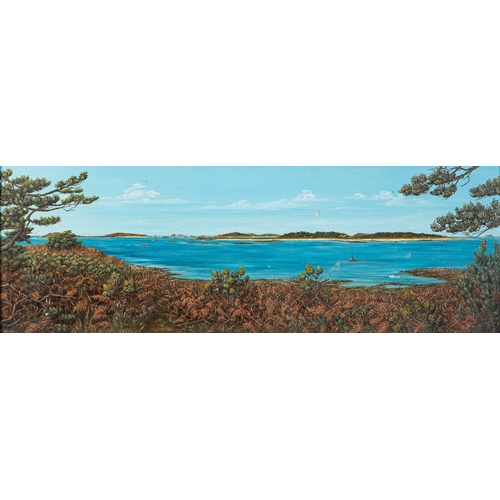 735 - Mary Winter (British, Contemporary) Isles of Scilly, Cornwall Three oils on board The largest 27.5 x... 