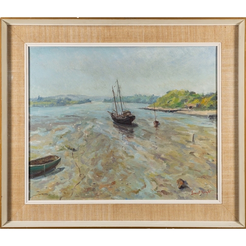 736 - * Ernest Knight (British, 1915-1995)  Galmpton Creek, 1959 Oil on canvas 44.5 x 54.5cm Signed lower ... 