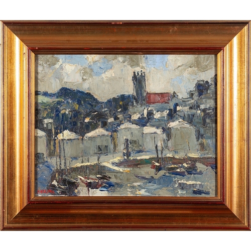 738 - William Ludlow (British,1905 -1970) Noon at Brixham Oil on board 34 x 43.5cm Signed lower left  Exhi... 