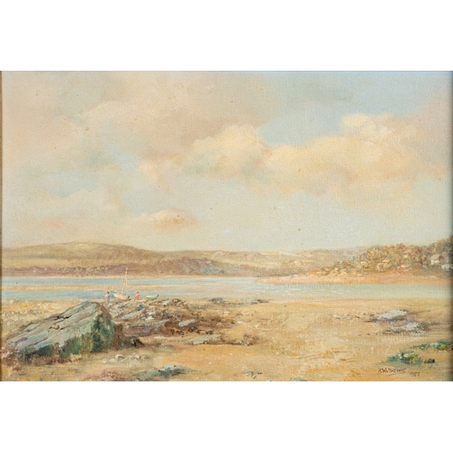 739 - Howard Williams (British, 1909-1980) Porthilly Beach, Cornwall. The Exe estuary looking downstream f... 