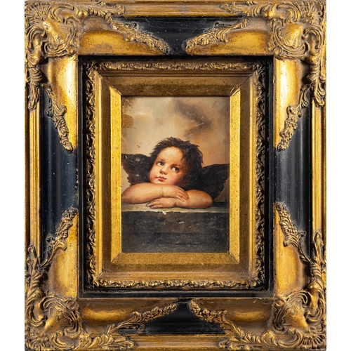 757 - Italian School, 20th Century A putto, an allegory of literature Oil on panel 24 x 18cm Together with... 