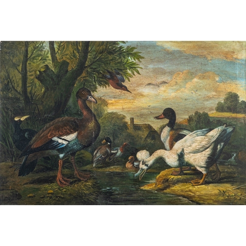 810 - British School (19th Century) Compositions with herons, ducks and other birds, in the manner of Melc... 