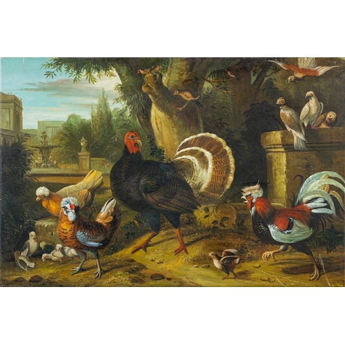 811 - British School (19th Century) Compositions with turkeys, roosters and other birds, in the manner of ... 