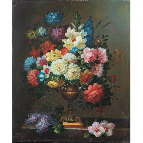 815 - Chinese School, Contemporary Reproduced paintings of flower still lives Seven oils on canvas The lar... 