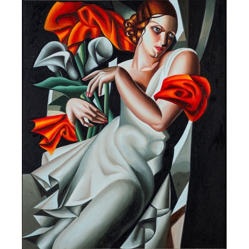 821 - Chinese School, Contemporary Reproduced paintings after Tamara Lempicka Two oils on canvas Each 60 x... 