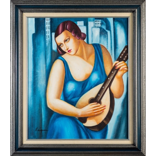 821 - Chinese School, Contemporary Reproduced paintings after Tamara Lempicka Two oils on canvas Each 60 x... 