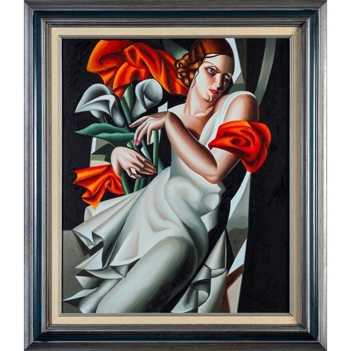 821 - Chinese School, Contemporary Reproduced paintings after Tamara Lempicka Two oils on canvas Each 60 x... 