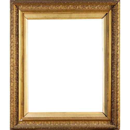 828 - Two gilt wood and composite frames, including one with red velvet lining, modern The larger 60 x 69 ... 