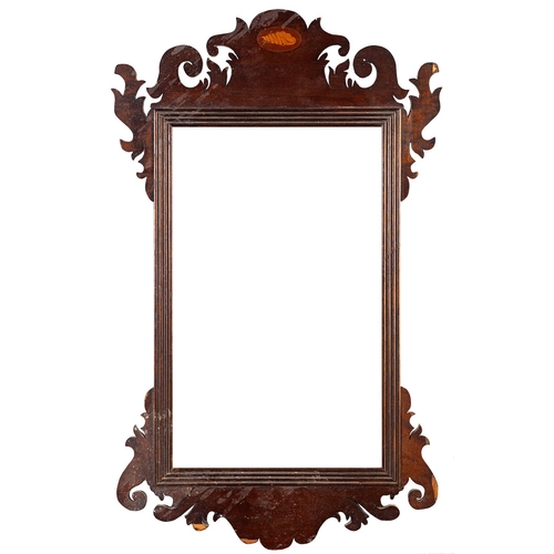 829 - A Regency fretwork and inlaid frame 61 x 38 x 1cm overall Together with a plain frame of similar pro... 