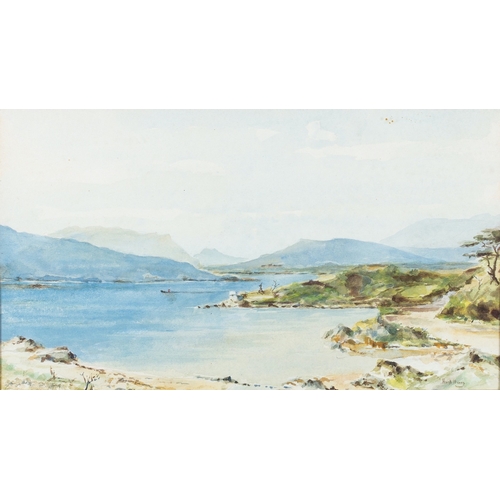 846 - Hugh Munro (Scottish 1873-1928) In Lamlash, Arran Watercolour 21 x 37cm Signed lower right