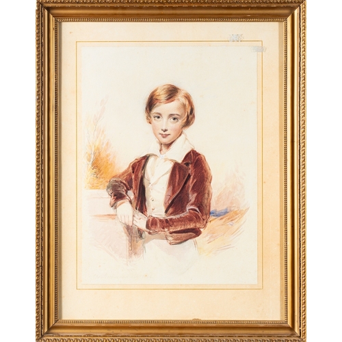 852 - George Richmond (British 1809-1896) Portrait of a young boy Pencil and watercolour 41 x 30cm Signed ... 