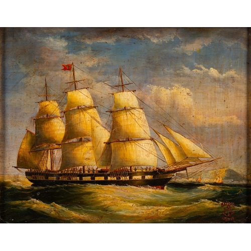 888 - Chinese School, 20th Century Reproduced Maritime Scenes after a European artist Three oils on board ... 