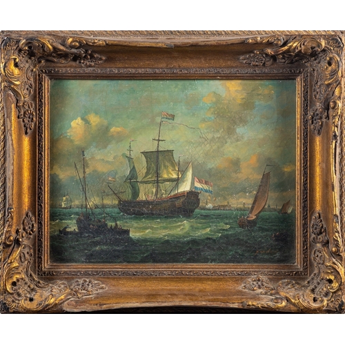 889 - Chinese School, 20th Century Reproduced Maritime Scenes after a European artist Two oils on board 29... 