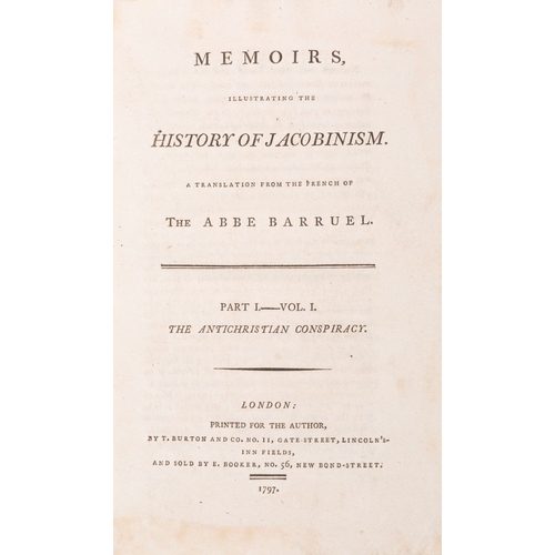 105 - CLIFFORD, The Hon Robert. Memoirs Illustrating the History of Jacobinism translated from the French ... 