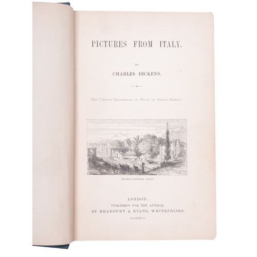 114 - DICKENS, Charles. Pictures from Italy, Bradbury and Evans, first edition, 1846, original cloth, 8vo.