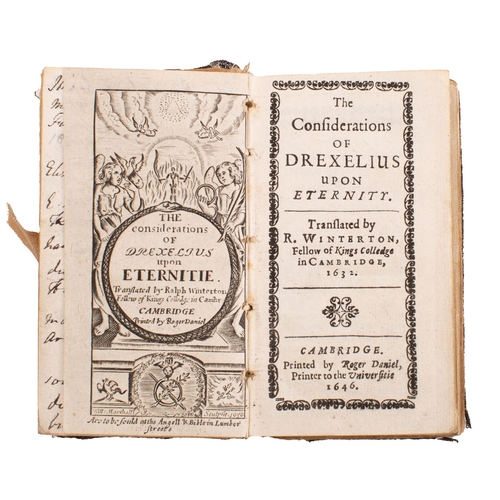 121 - EMBROIDERED BINDING [Drexel, Jeremias, S.J.]. The Considerations of Drexelius Upon Eternity, Transla... 