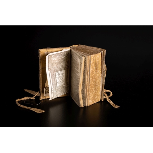 122 - EMBROIDERED BINDING. Bible, English, London: Bonham Norton and John Bill 1628, woodcut title, with A... 