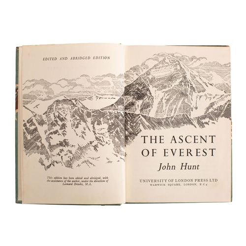 138 - HUNT, John. The Ascent of Everest, edited and abridged, University of London Press 4th imp. 1961, ha... 