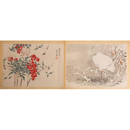 18 - KWATEI, Taki (Taki Katei). Japanese Paintings: Flowers and Birds, Tokyo: Hakubunsha 1887, concertina... 