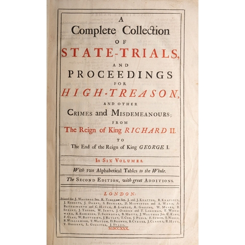 187 - STATE TRIALS. A Complete Collection of State-Trials and Proceedings for High-Treason, and Other Crim... 