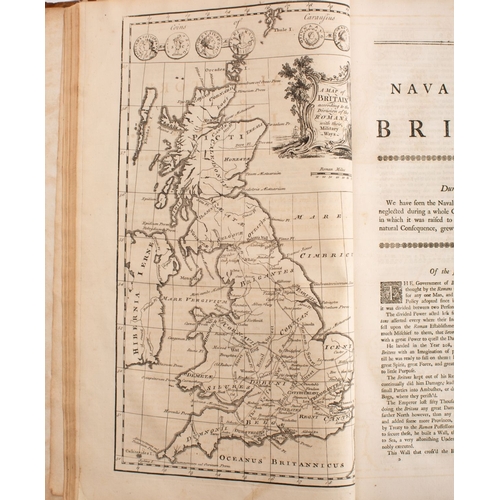 199 - BERKLEY, George. The Naval History of Britain ..., London: for T Osborne & others, 1756, engraved fr... 